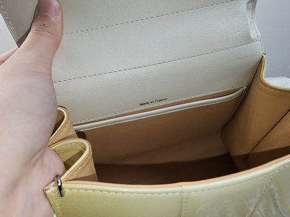 Delvaux Gel Patent Light Yellow Mini Brilliant w Strap