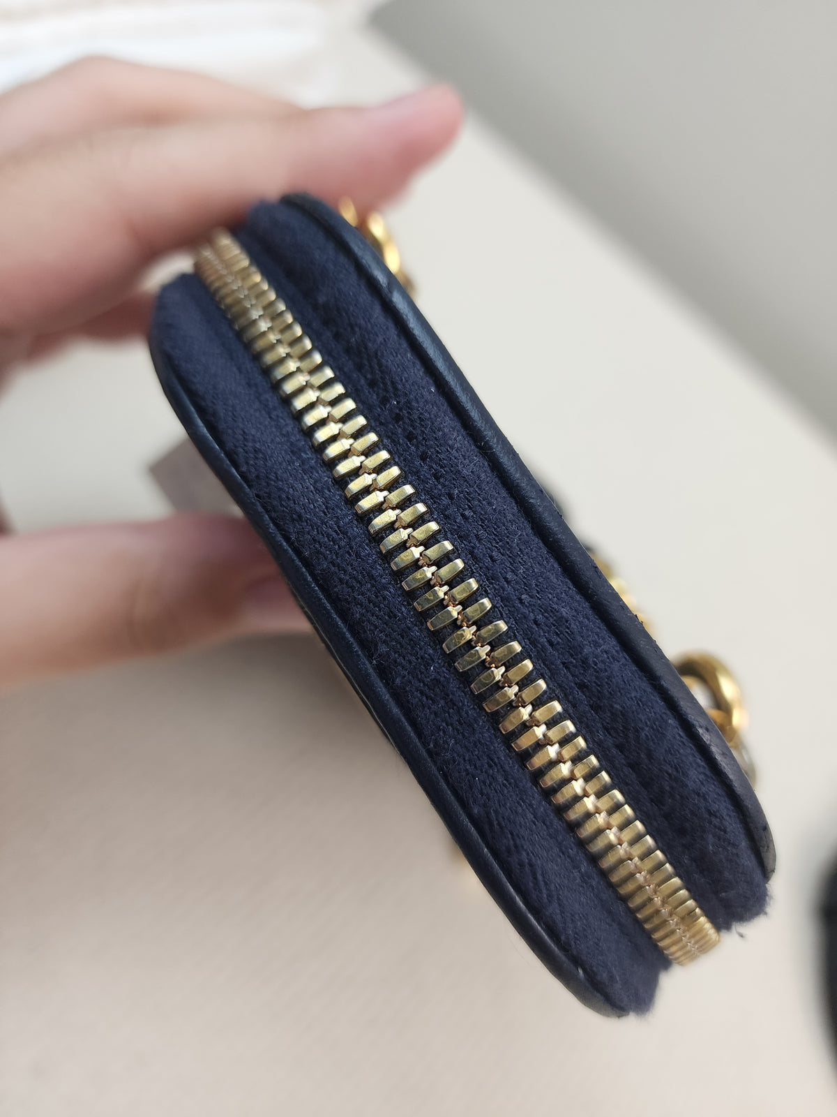 Dior Navy Oblique 30 Montaigne Phone Holder (GHW)