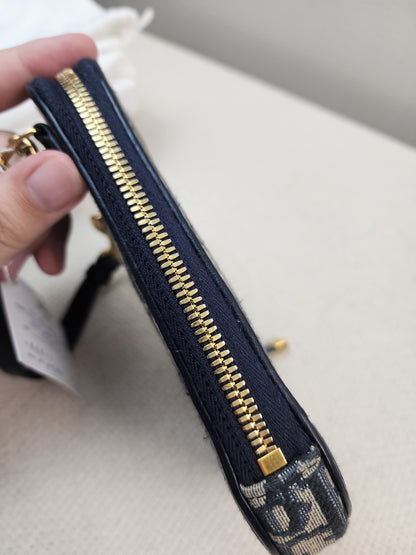 Dior Navy Oblique 30 Montaigne Phone Holder (GHW)