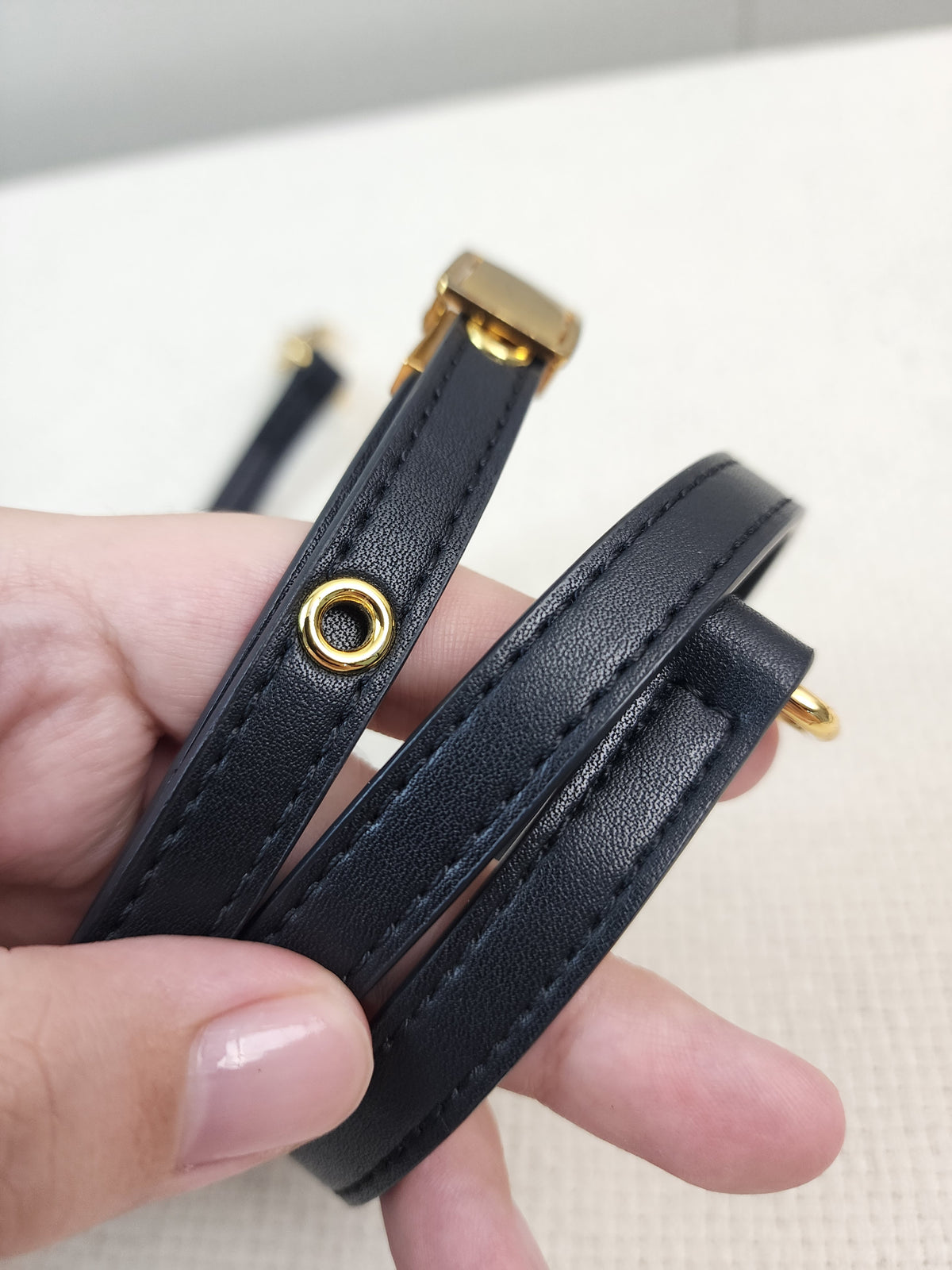 Dior Navy Oblique 30 Montaigne Phone Holder (GHW)