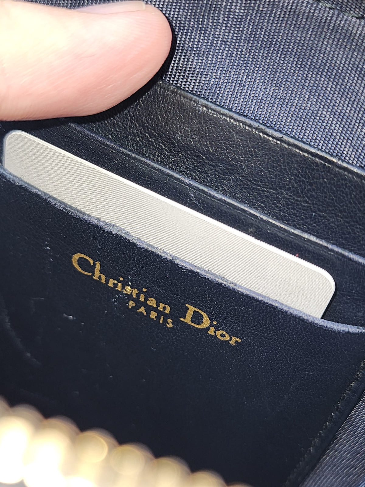 Dior Navy Oblique 30 Montaigne Phone Holder (GHW)
