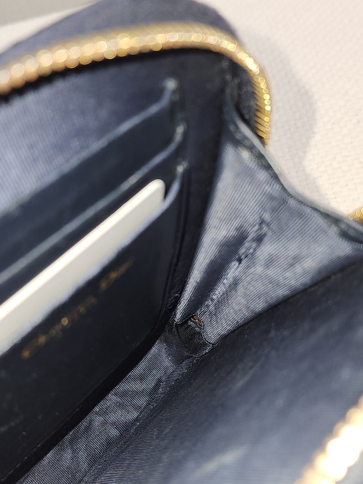 Dior Navy Oblique 30 Montaigne Phone Holder (GHW)