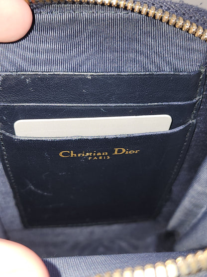 Dior Navy Oblique 30 Montaigne Phone Holder (GHW)