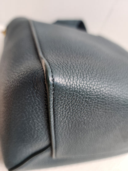 Celine Green Calfskin Small Sangle Bucket Bag (GHW)