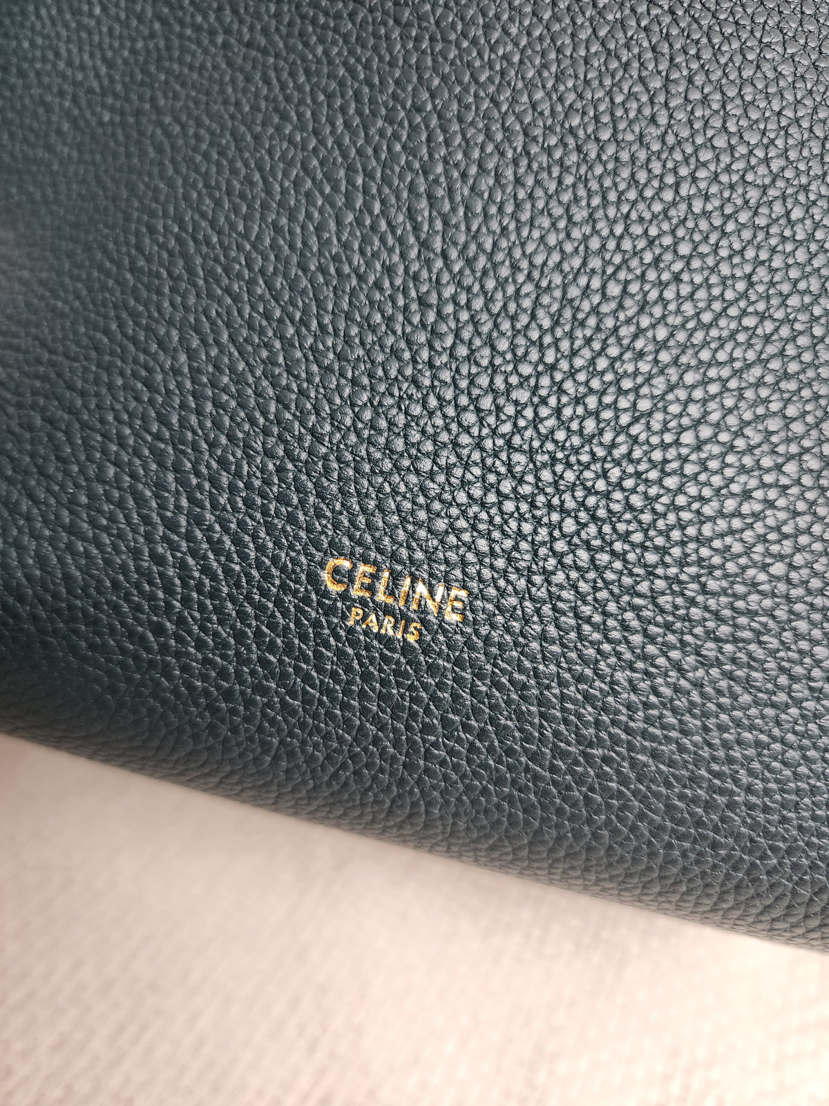 Celine Green Calfskin Small Sangle Bucket Bag (GHW)