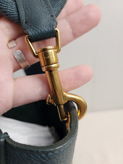 Celine Green Calfskin Small Sangle Bucket Bag (GHW)