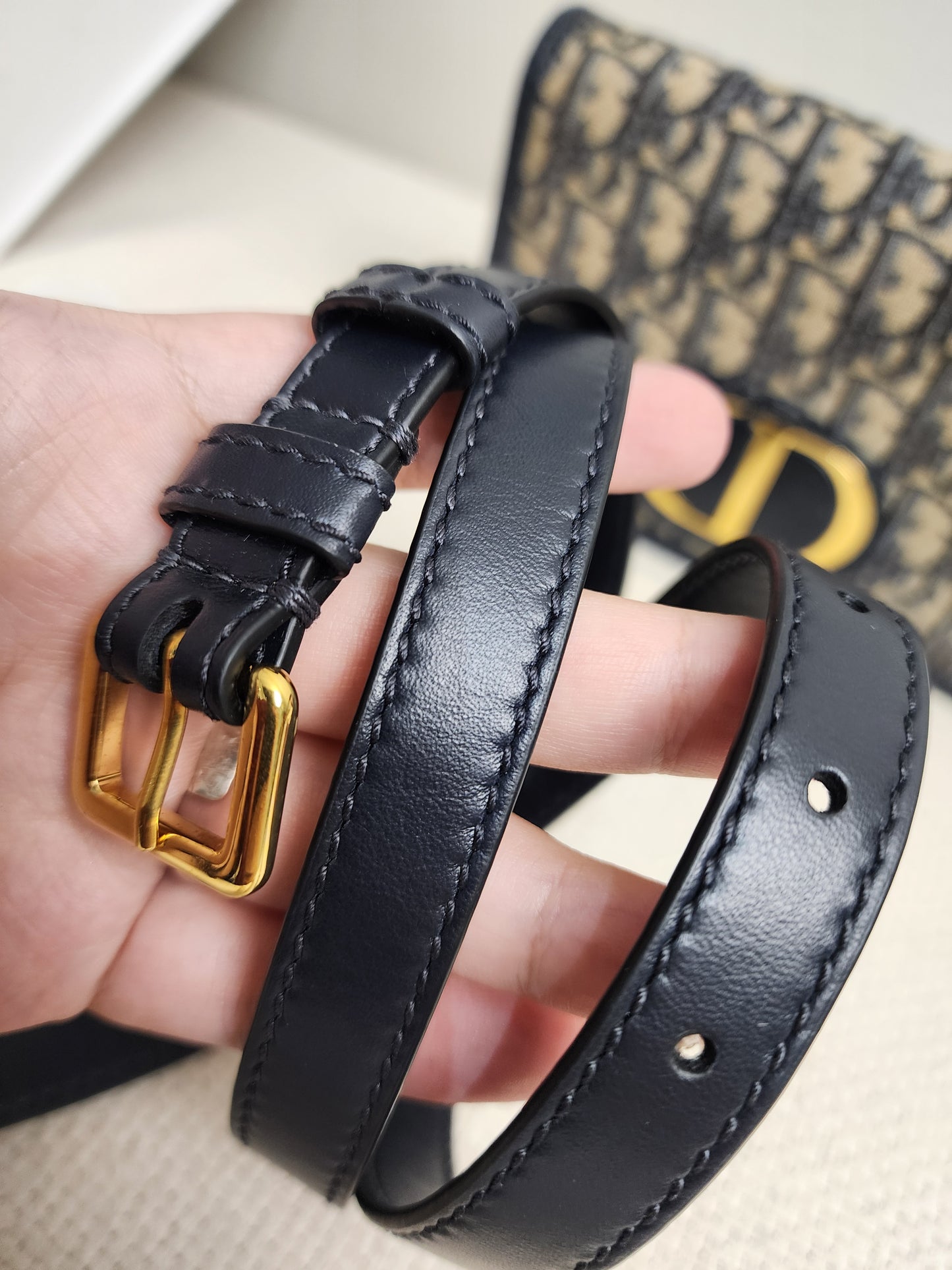 Dior Navy Oblique Montaigne 30 2-in-1 Pouch