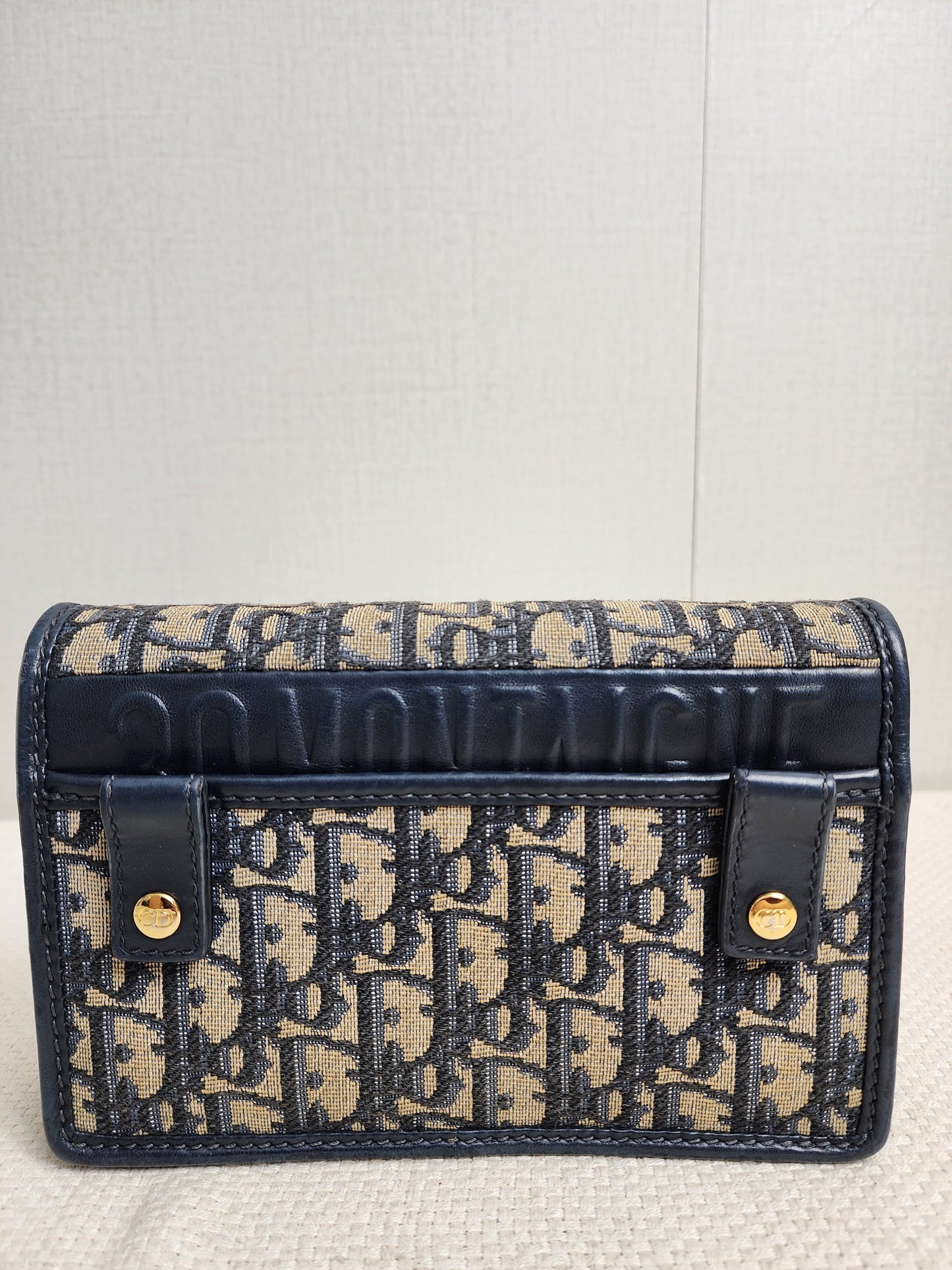 Dior Navy Oblique Montaigne 30 2-in-1 Pouch