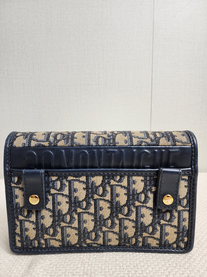Dior Navy Oblique Montaigne 30 2-in-1 Pouch