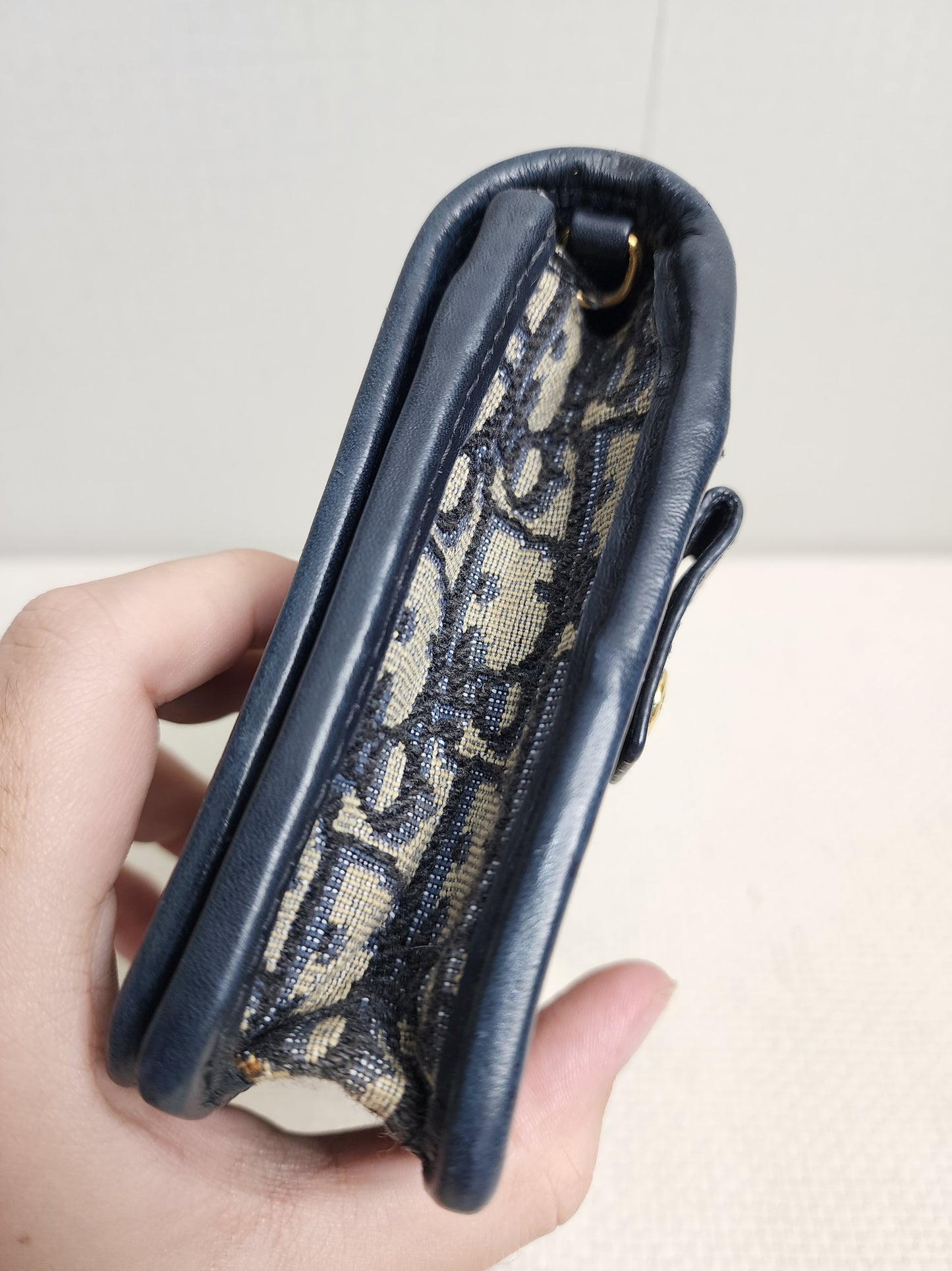 Dior Navy Oblique Montaigne 30 2-in-1 Pouch
