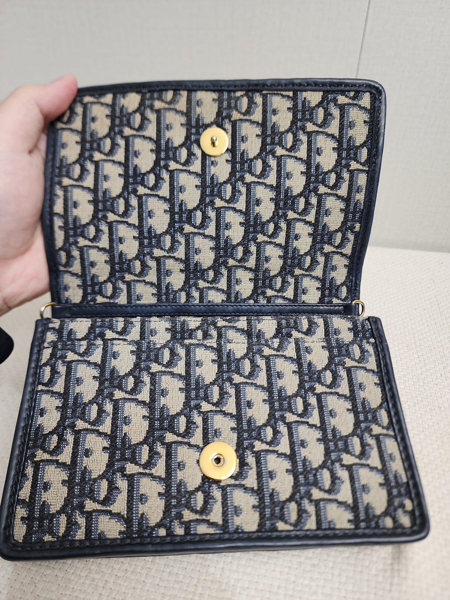 Dior Navy Oblique Montaigne 30 2-in-1 Pouch