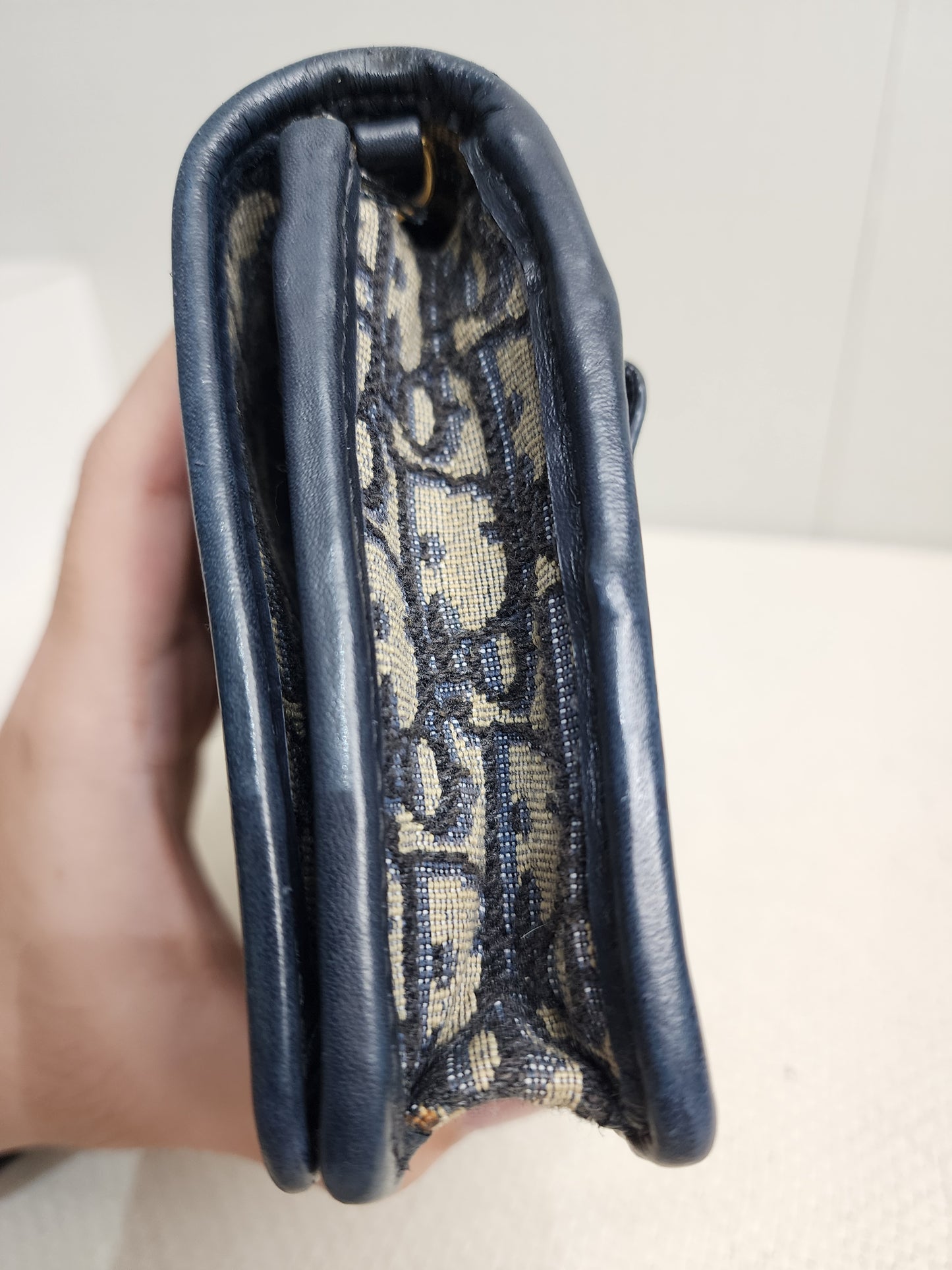 Dior Navy Oblique Montaigne 30 2-in-1 Pouch