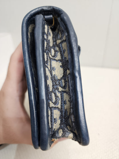 Dior Navy Oblique Montaigne 30 2-in-1 Pouch
