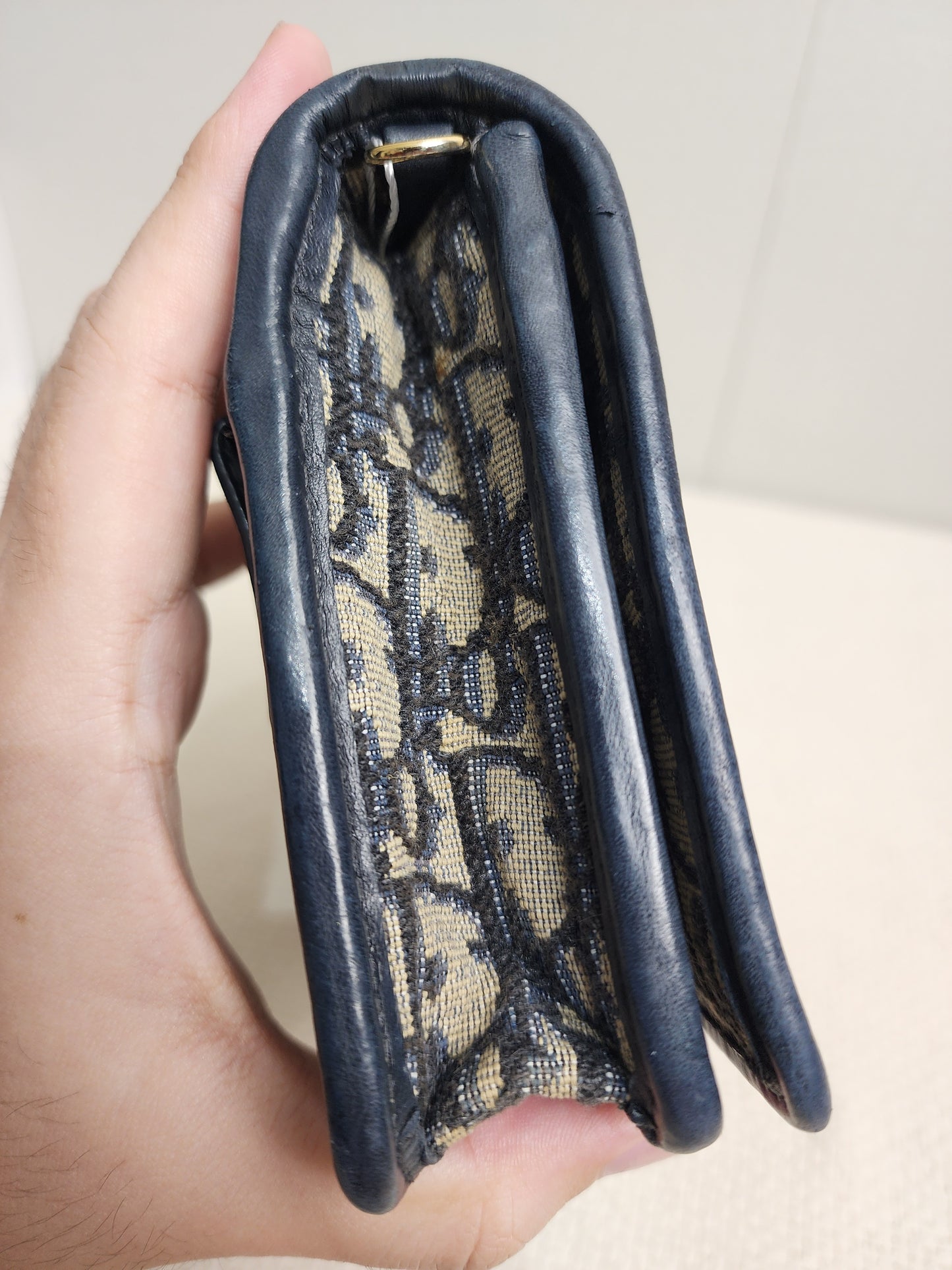 Dior Navy Oblique Montaigne 30 2-in-1 Pouch