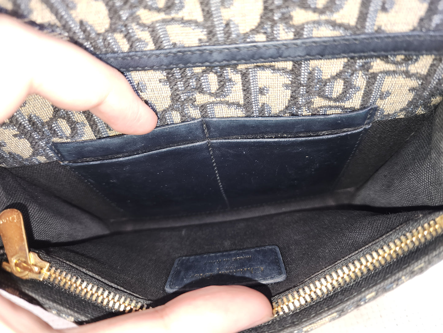 Dior Navy Oblique Montaigne 30 2-in-1 Pouch
