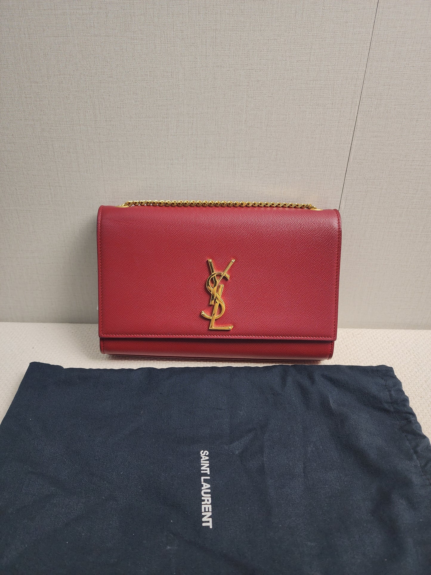 YSL Red Medium Kate Bag (GHW)