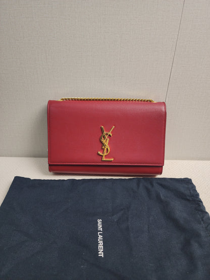 YSL Red Medium Kate Bag (GHW)