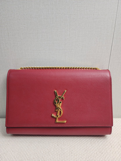 YSL Red Medium Kate Bag (GHW)