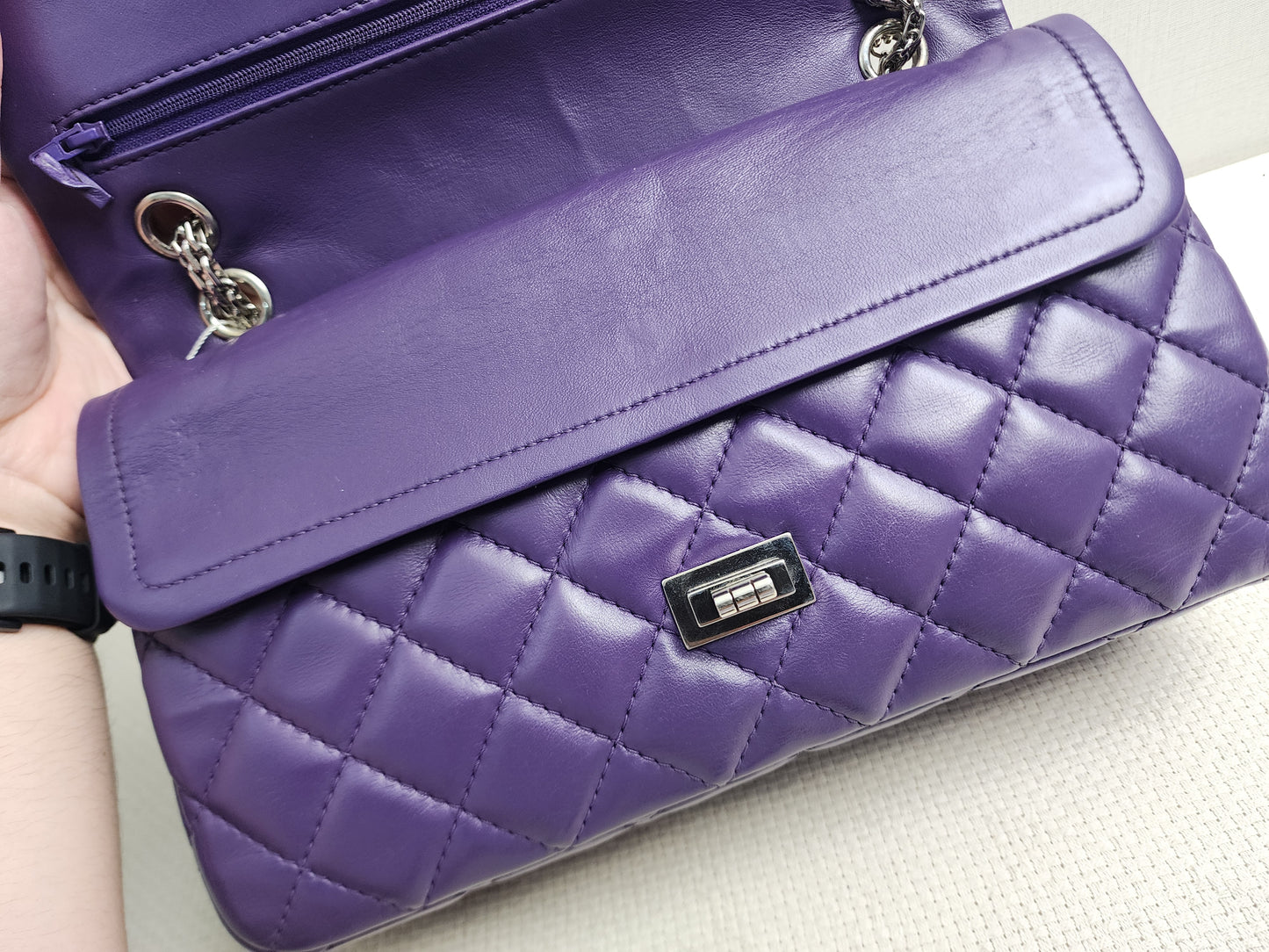 Chanel Purple Calfskin 226 2.55 Flap (SHW)