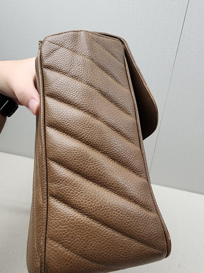 Chanel Caramel Chevron Big CC Turnlock Flap(GHW)