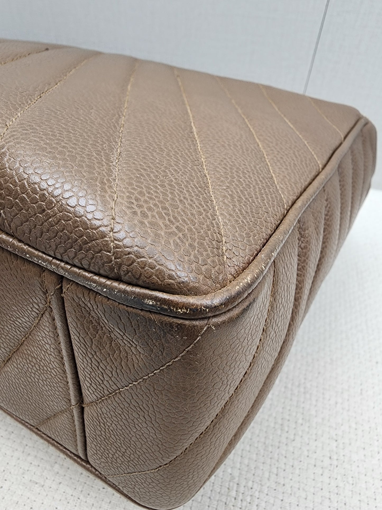 Chanel Caramel Chevron Big CC Turnlock Flap(GHW)