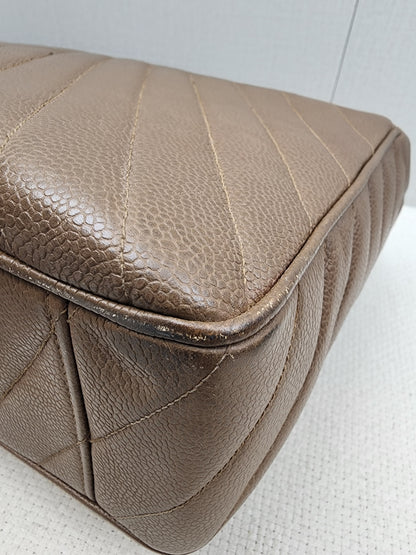 Chanel Caramel Chevron Big CC Turnlock Flap(GHW)