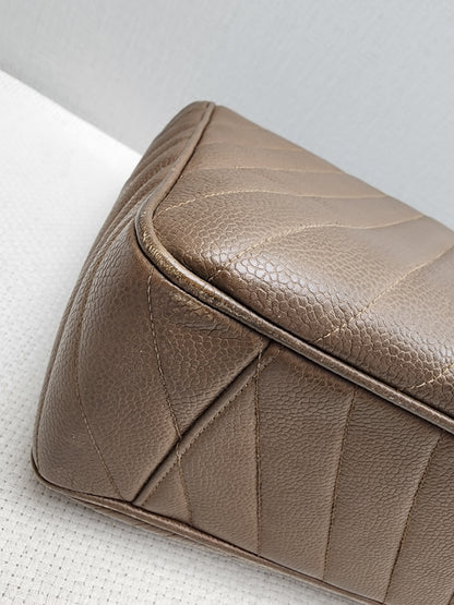 Chanel Caramel Chevron Big CC Turnlock Flap(GHW)