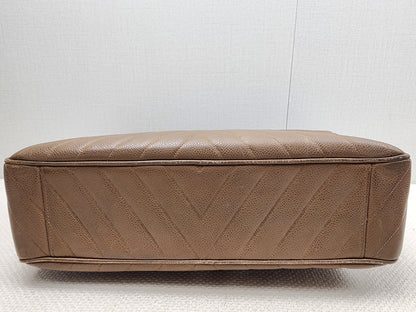 Chanel Caramel Chevron Big CC Turnlock Flap(GHW)
