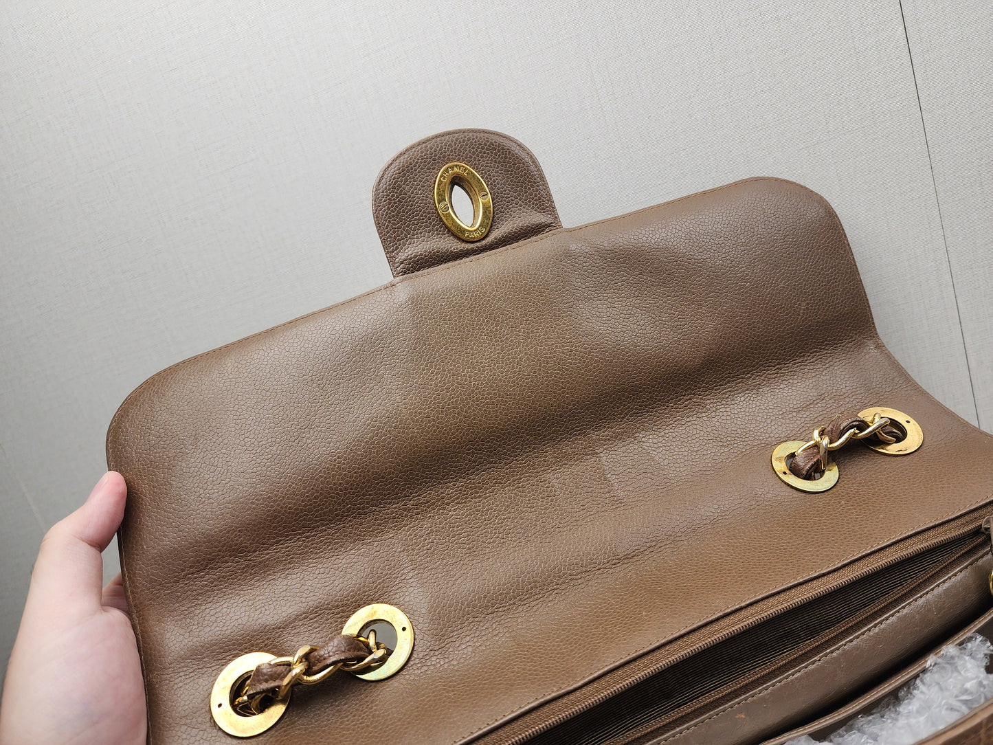 Chanel Caramel Chevron Big CC Turnlock Flap(GHW)