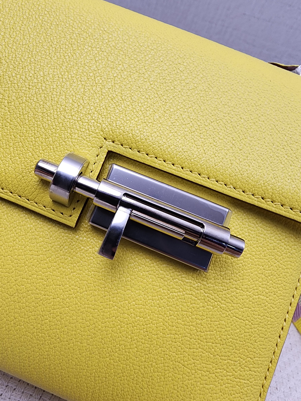 Hermes Jaune Citron Mini Verrou (PHW)