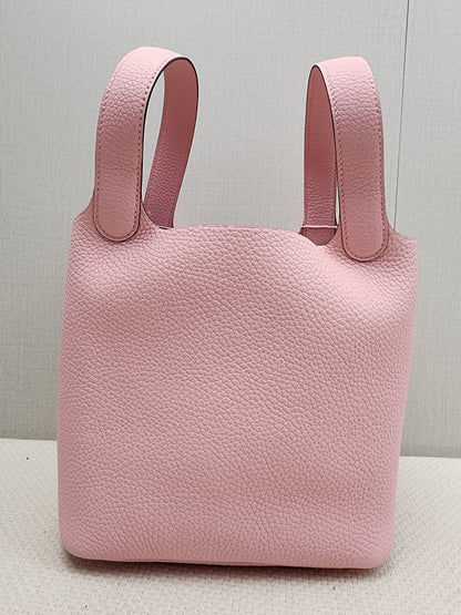 Hermes Rose Sakura Picotin 18 (PHW)