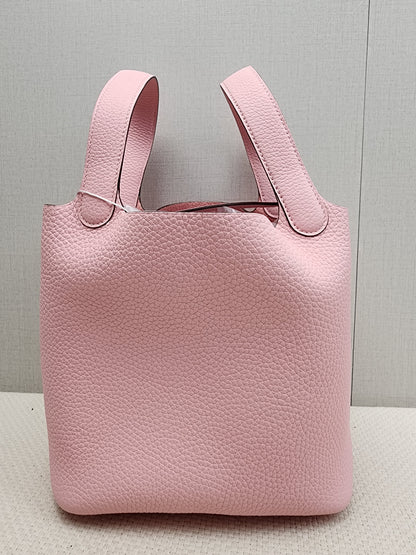 Hermes Rose Sakura Picotin 18 (PHW)