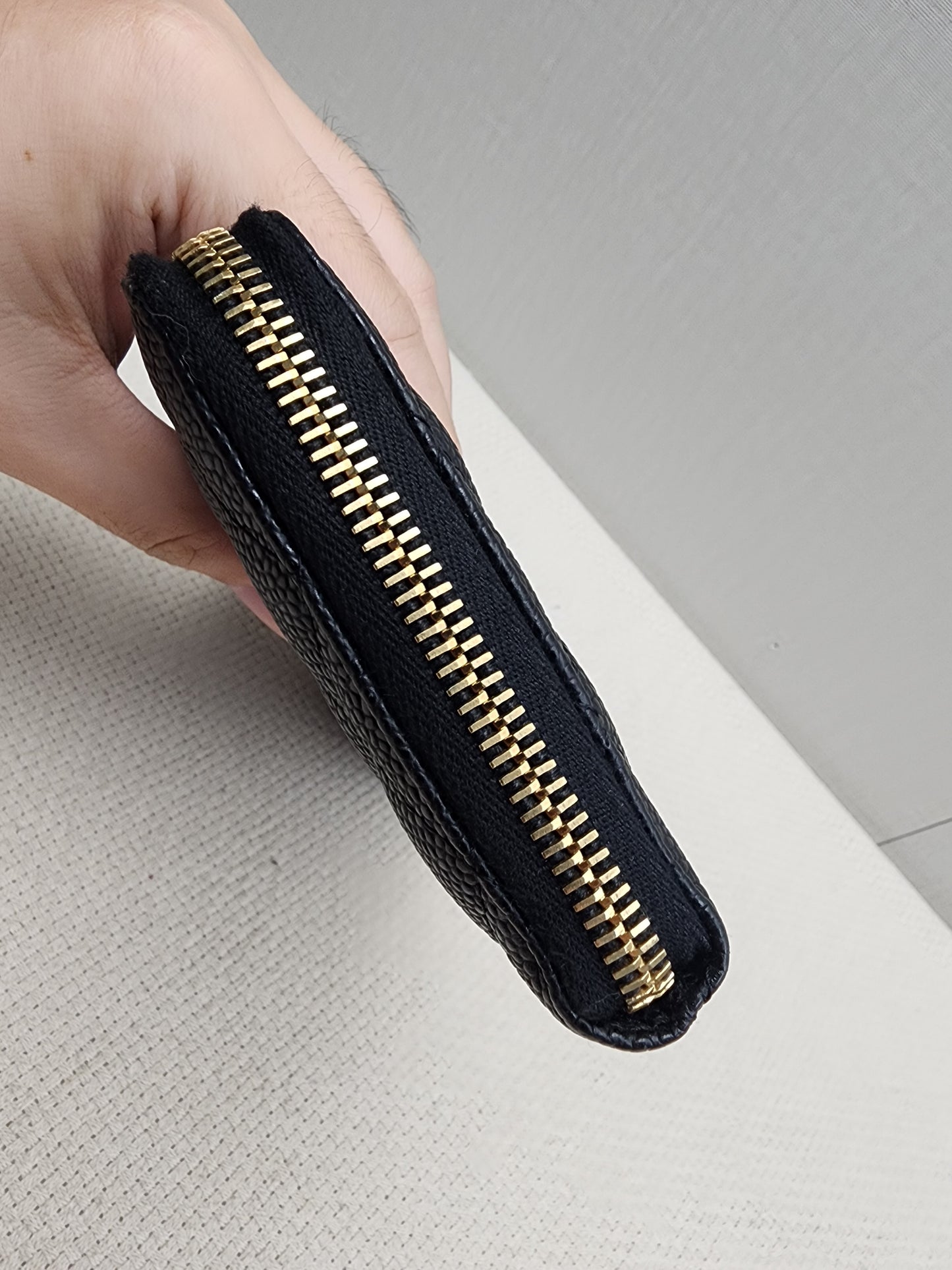 Chanel Black Caviar Classiz Zippy Wallet (GHW)