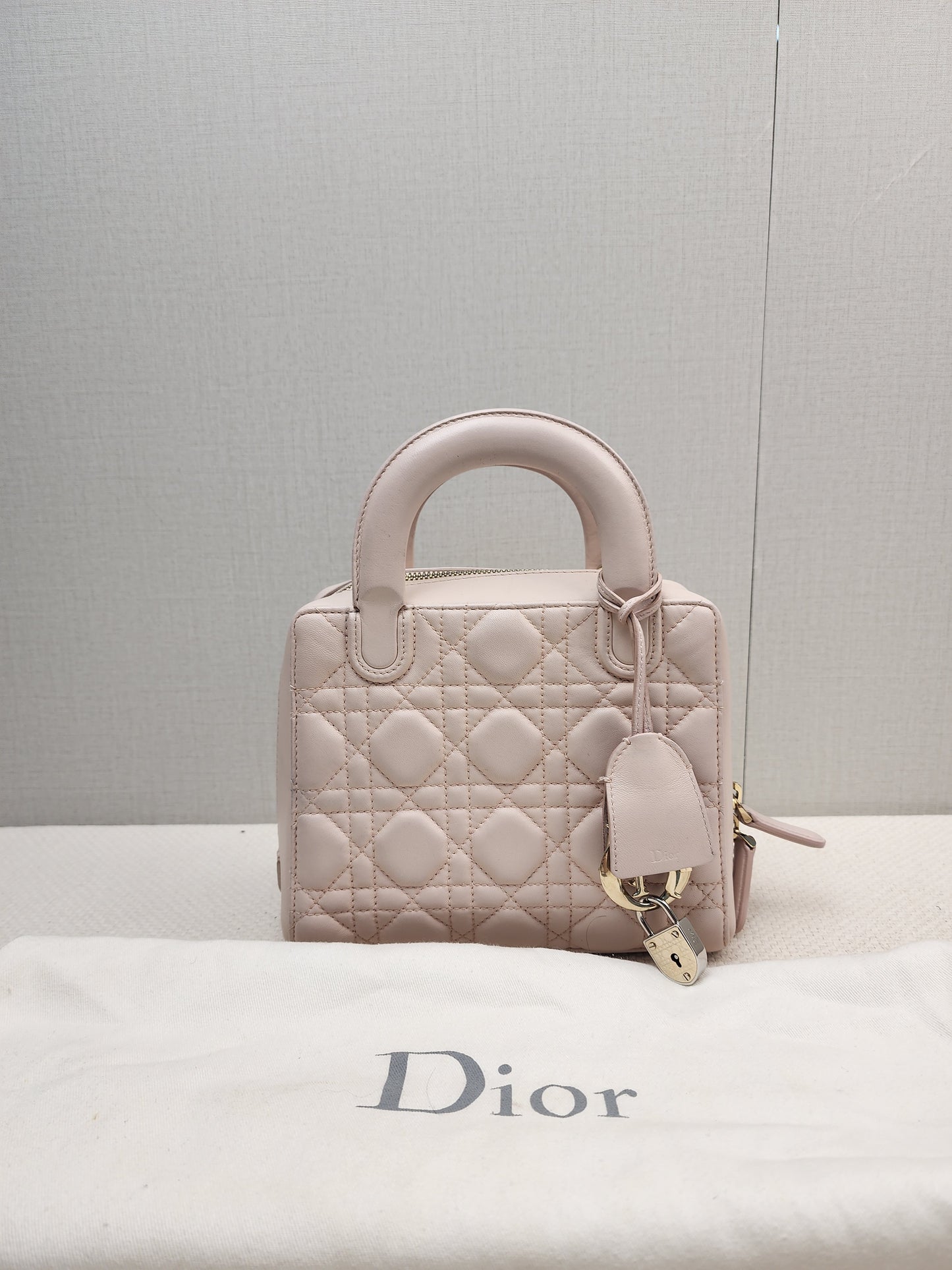 Dior Light Pink Lambskin Cannage Lily Tote (GHW)