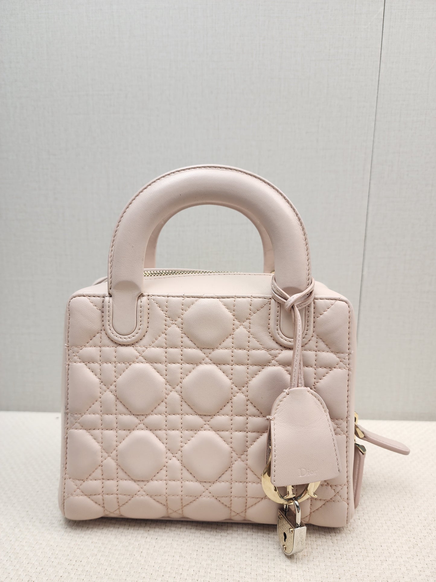 Dior Light Pink Lambskin Cannage Lily Tote (GHW)