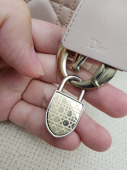Dior Light Pink Lambskin Cannage Lily Tote (GHW)