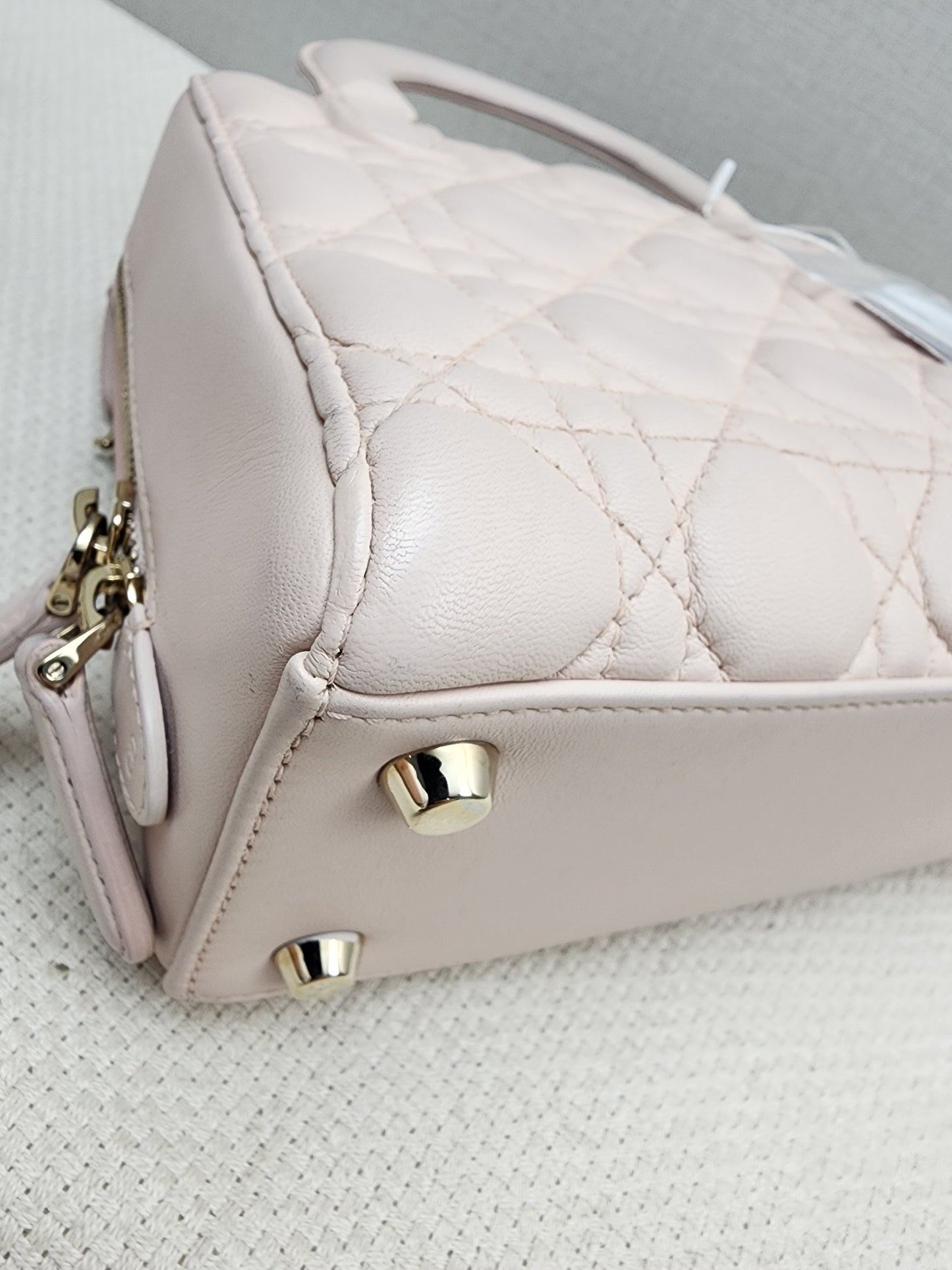 Dior Light Pink Lambskin Cannage Lily Tote (GHW)