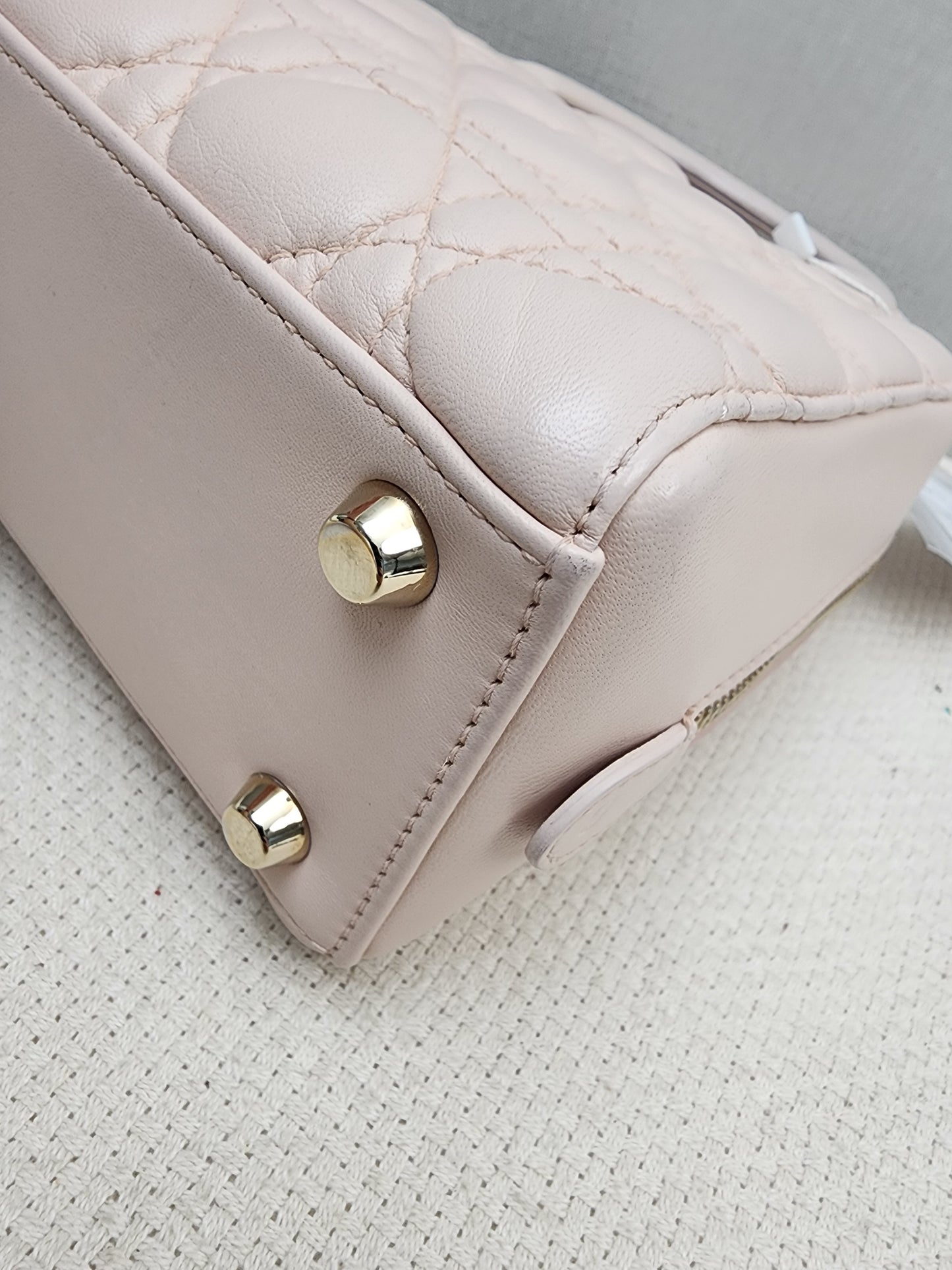 Dior Light Pink Lambskin Cannage Lily Tote (GHW)