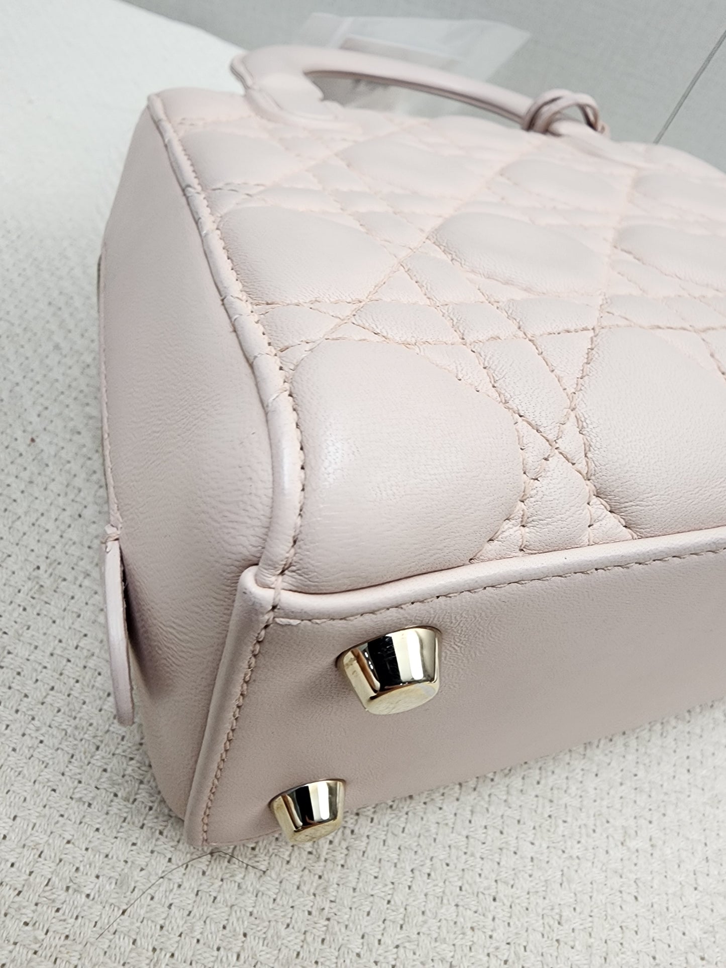 Dior Light Pink Lambskin Cannage Lily Tote (GHW)
