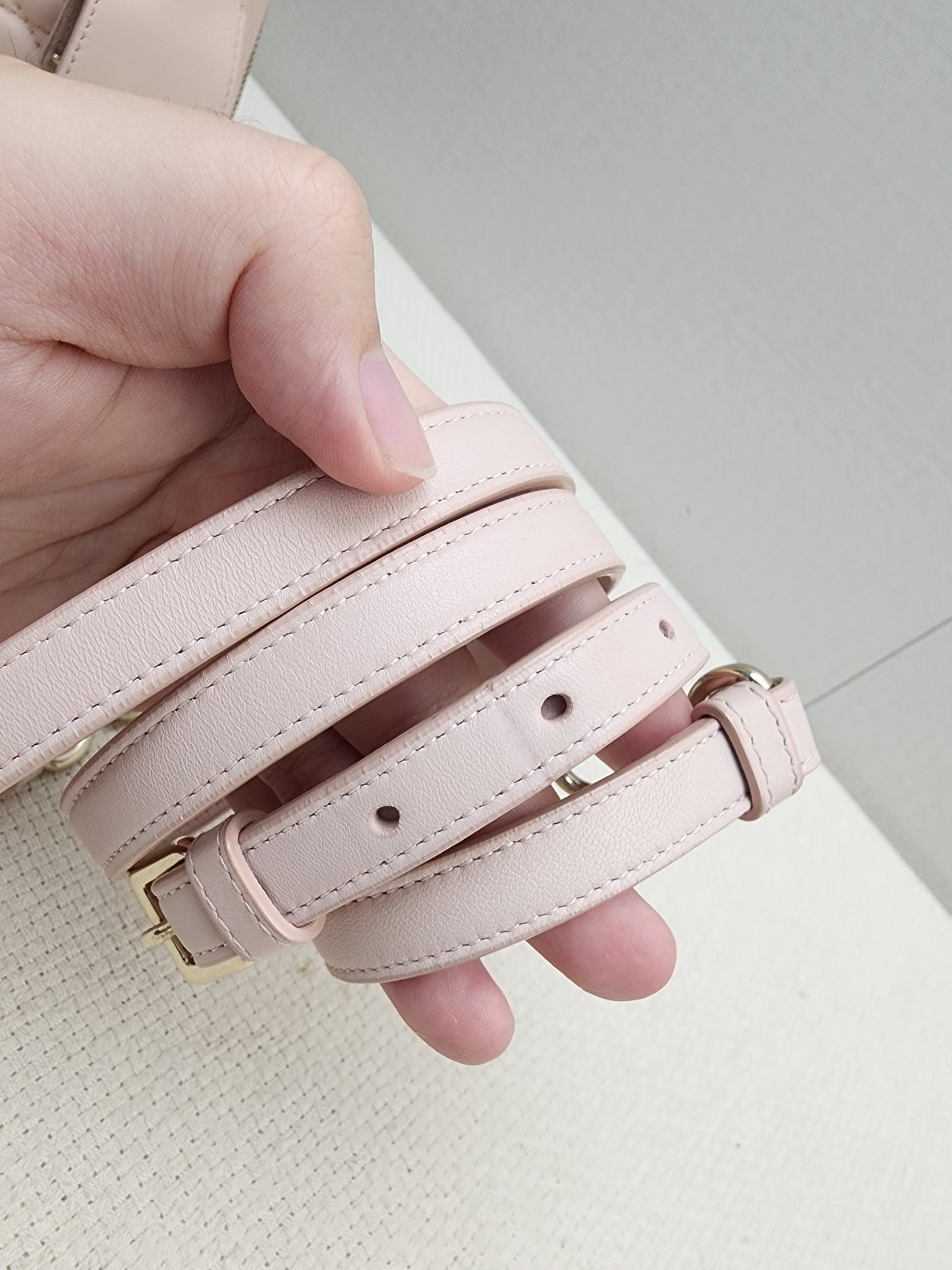 Dior Light Pink Lambskin Cannage Lily Tote (GHW)