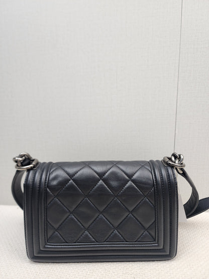 Chanel Black Lambskin Small Boy (RHW)