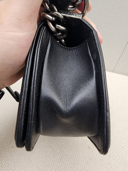 Chanel Black Lambskin Small Boy (RHW)