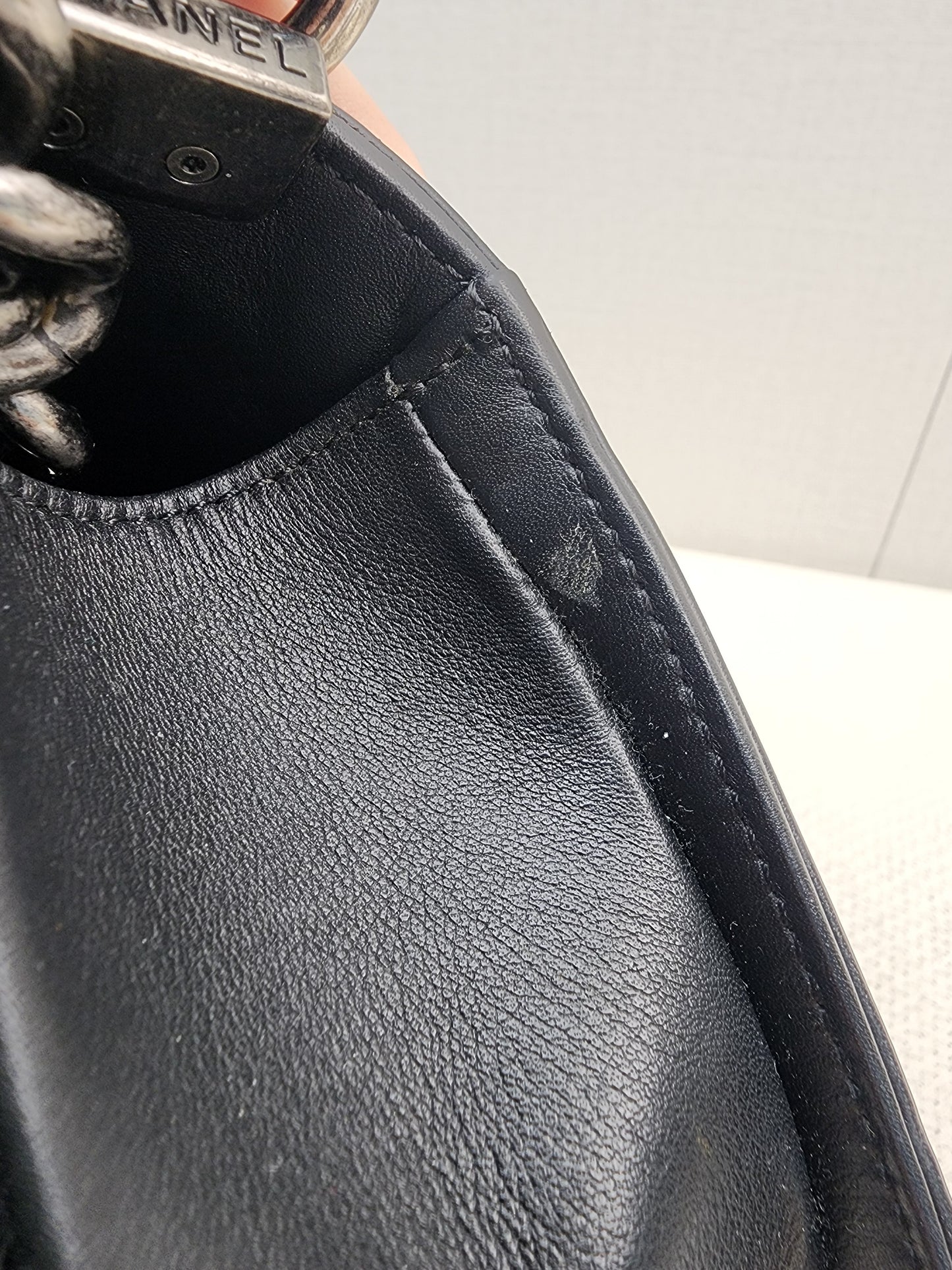 Chanel Black Lambskin Small Boy (RHW)