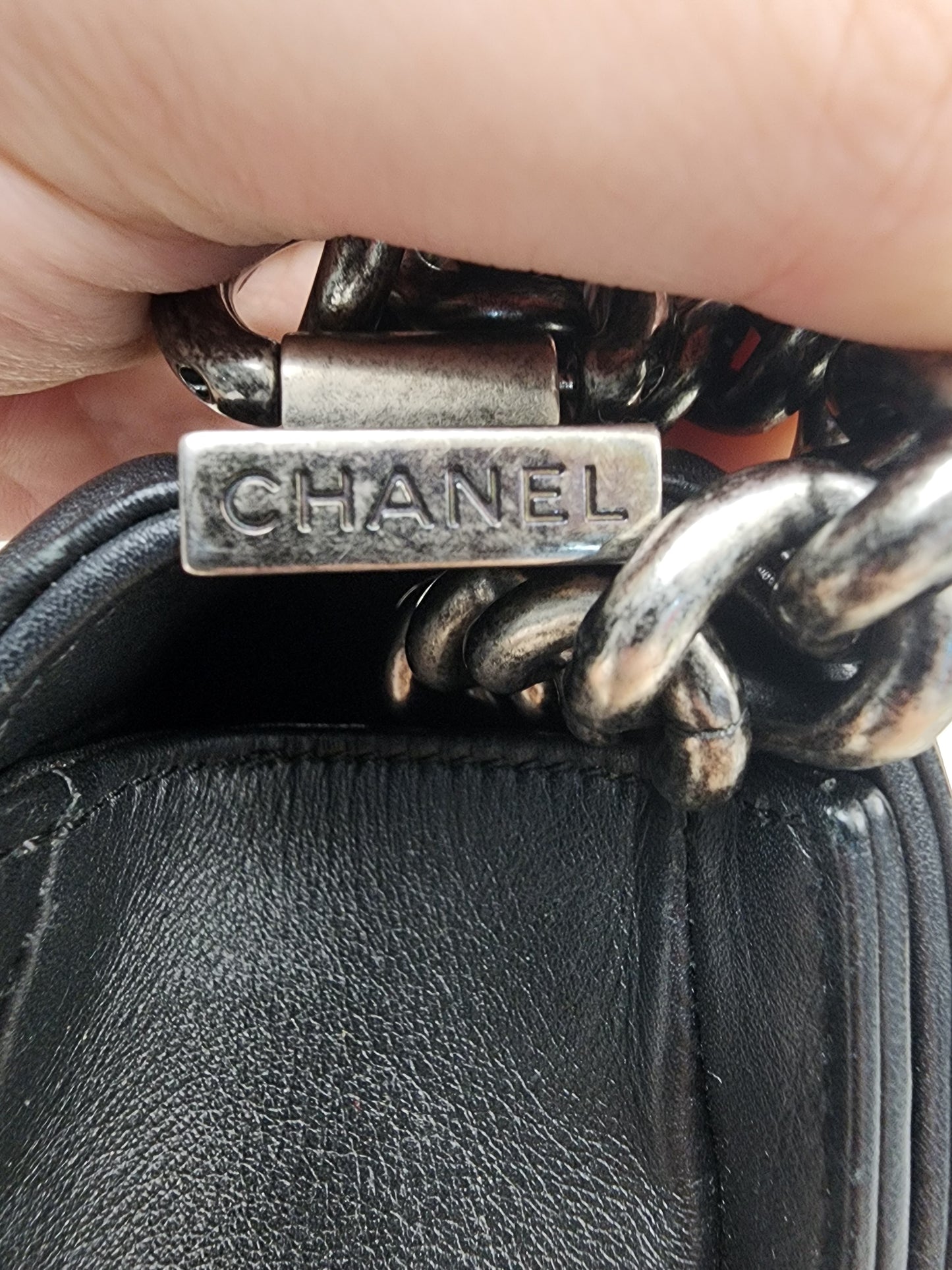 Chanel Black Lambskin Small Boy (RHW)