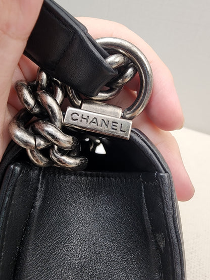 Chanel Black Lambskin Small Boy (RHW)