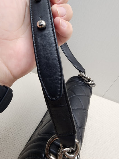 Chanel Black Lambskin Small Boy (RHW)
