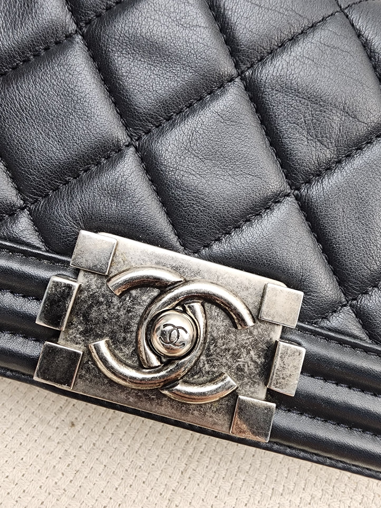 Chanel Black Lambskin Small Boy (RHW)