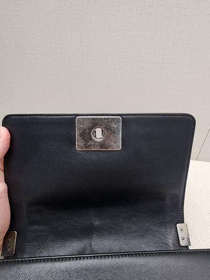 Chanel Black Lambskin Small Boy (RHW)