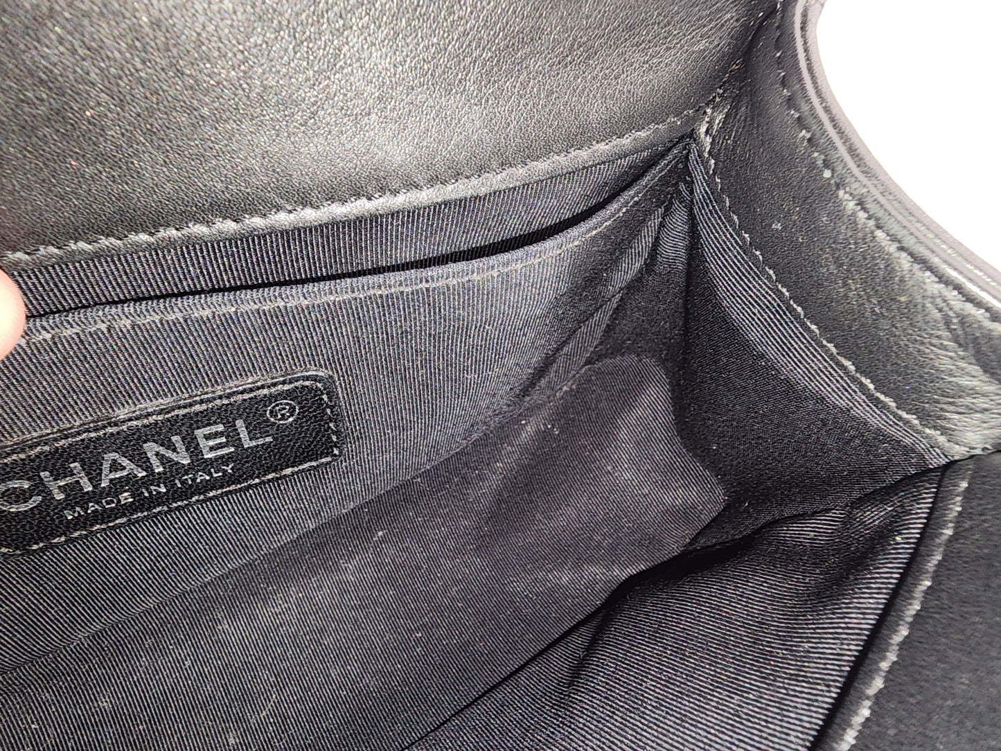 Chanel Black Lambskin Small Boy (RHW)