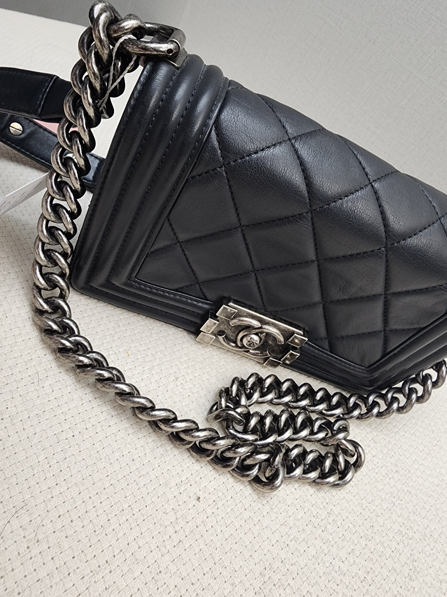 Chanel Black Lambskin Small Boy (RHW)